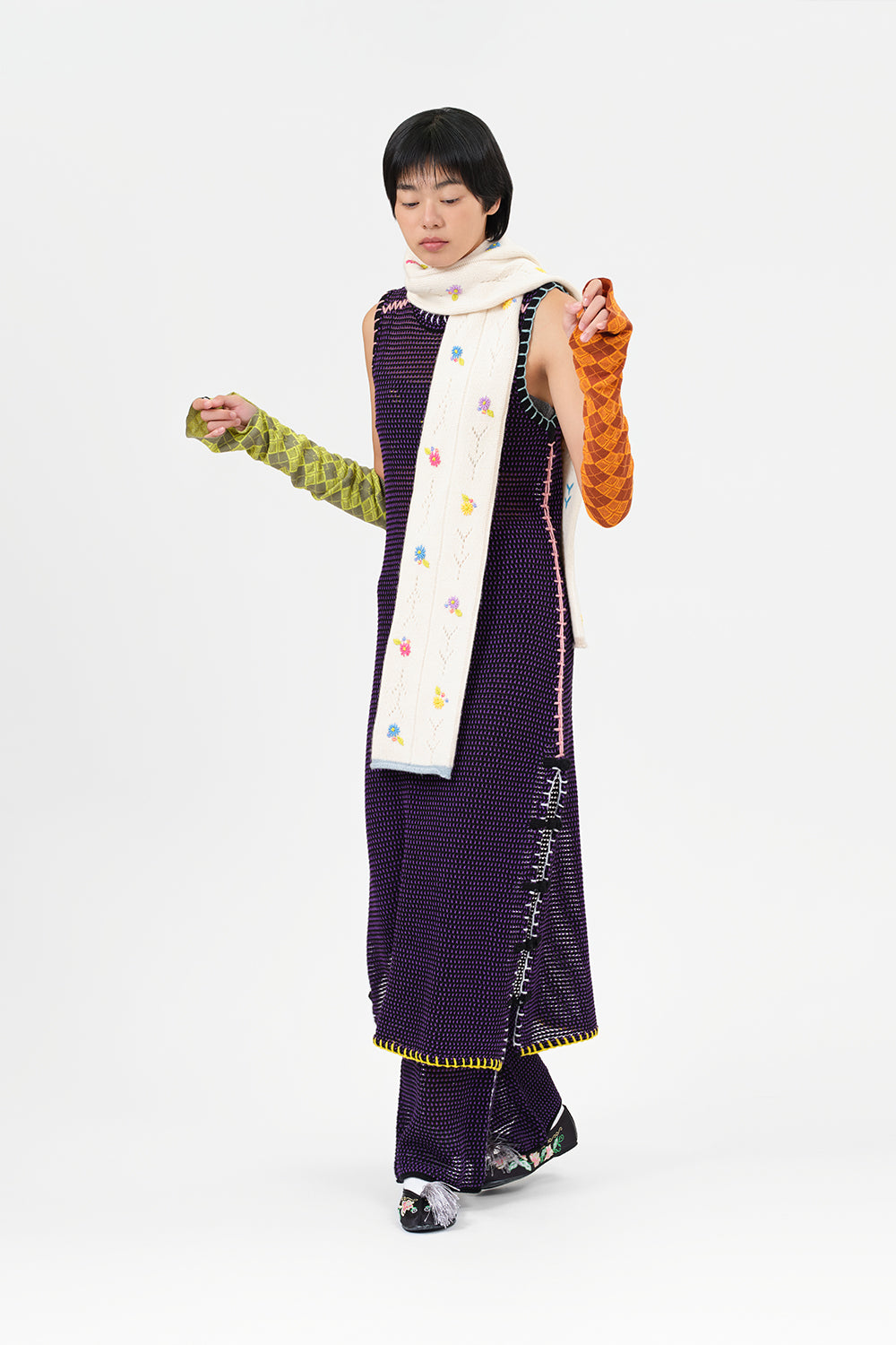 Wool Honey Sleeveless Cheongsam Dress