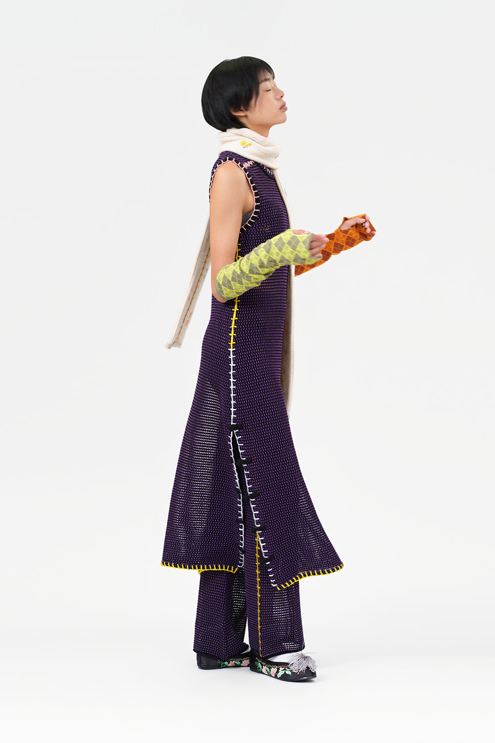 Wool Honey Sleeveless Cheongsam Dress