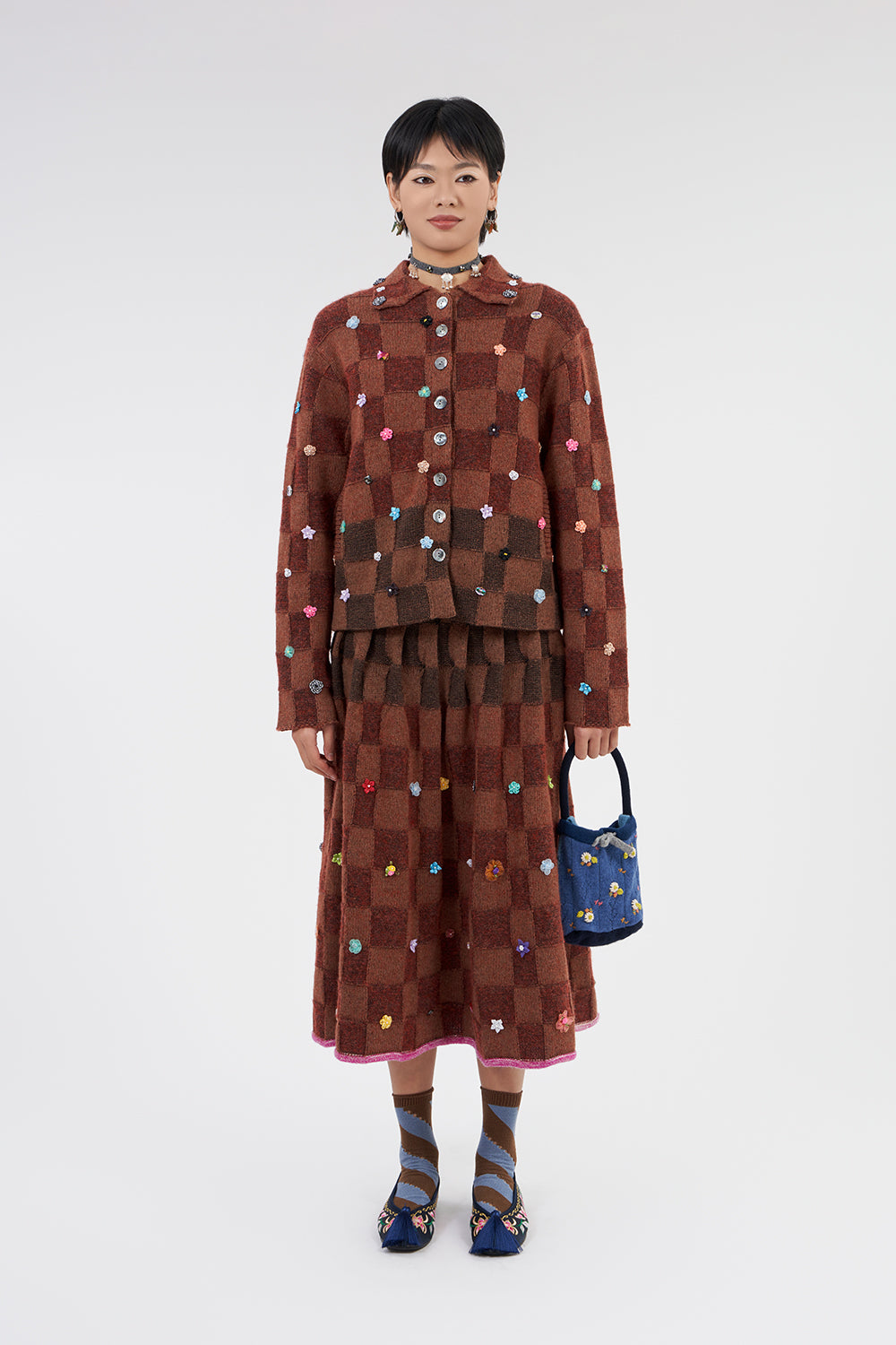 Lambswool Plaited Check Jacket