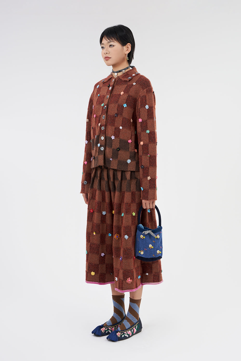 Lambswool Plaited Check Jacket