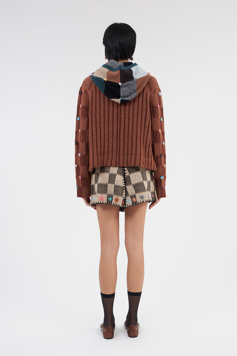 RESTOCKED! Embellished Check Mini Skirt