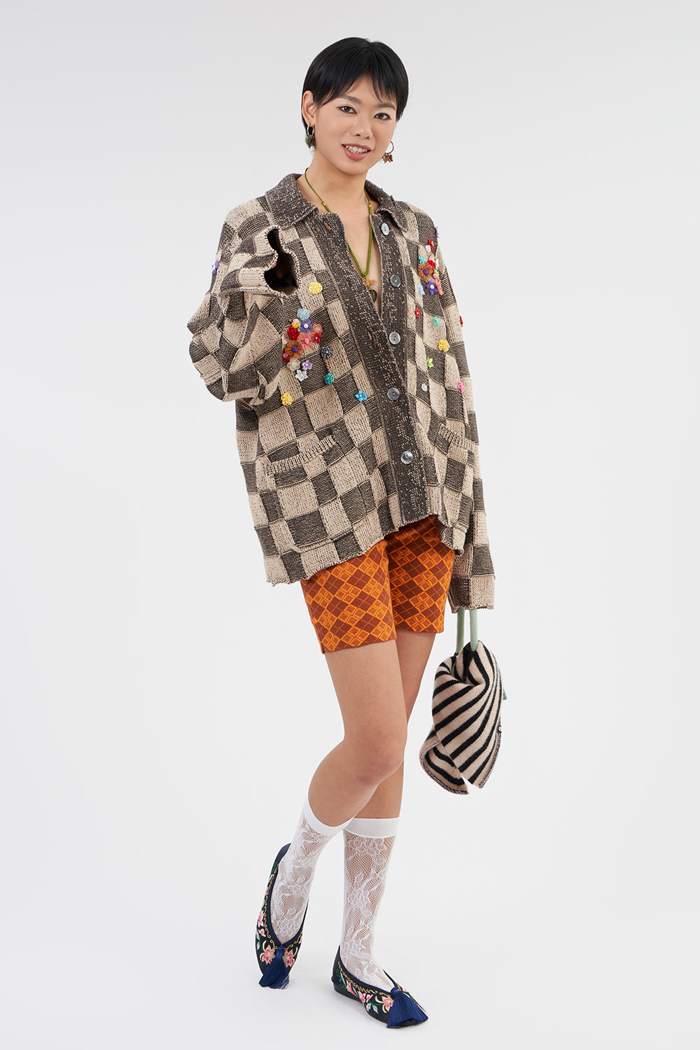 Fireworks Check Oversized Work Jacket