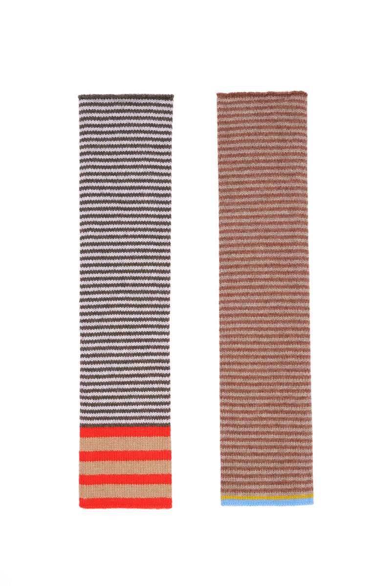 Extralong Slouchy Armwarmers in Poppy/Camel Lambswool