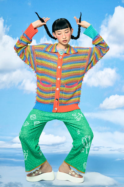 Float Oversized Cardigan in Rainbow – YanYan