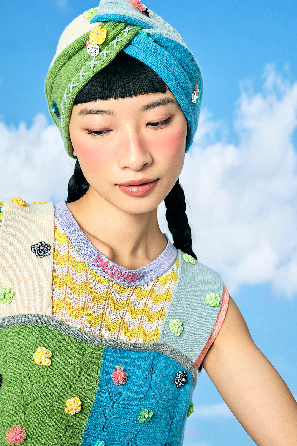 Checked Twist Headband