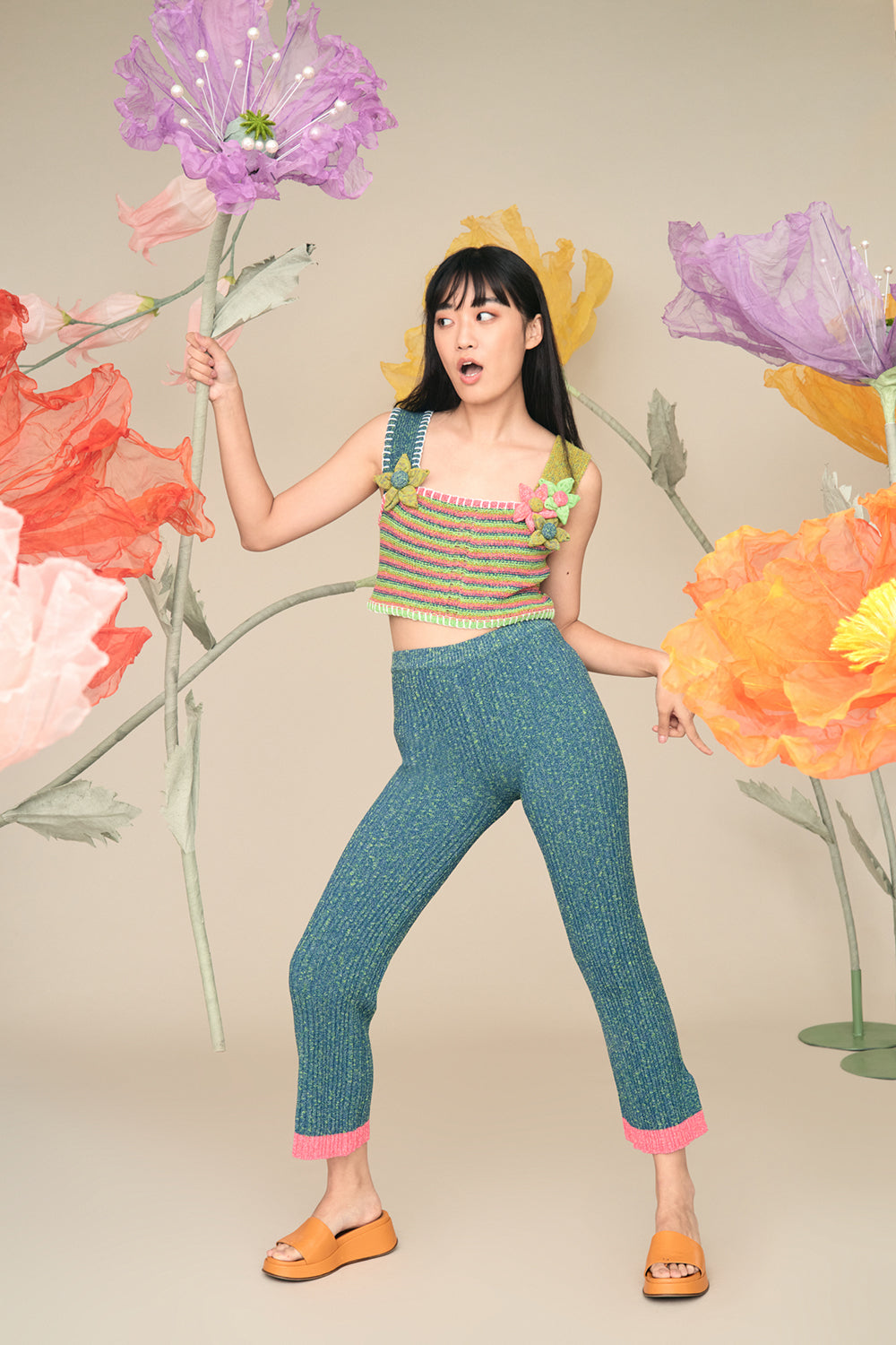 Romy Microstripe Crop Top
