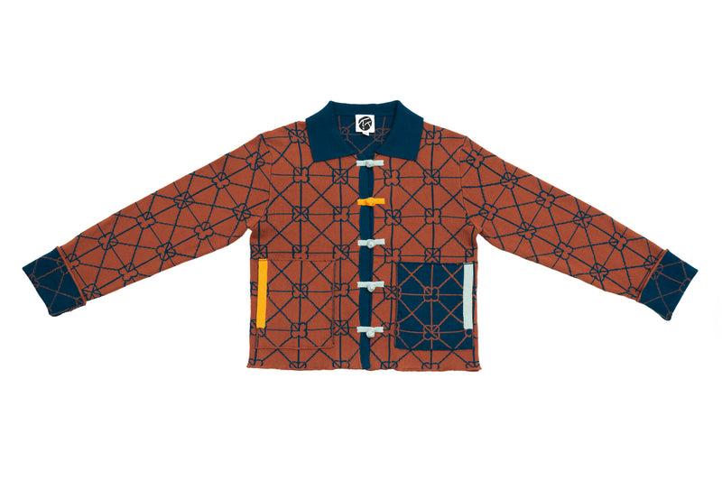*2 colorways!* June Shirt Jacket in Mountain Blue and in Brick Cotton Jacquard