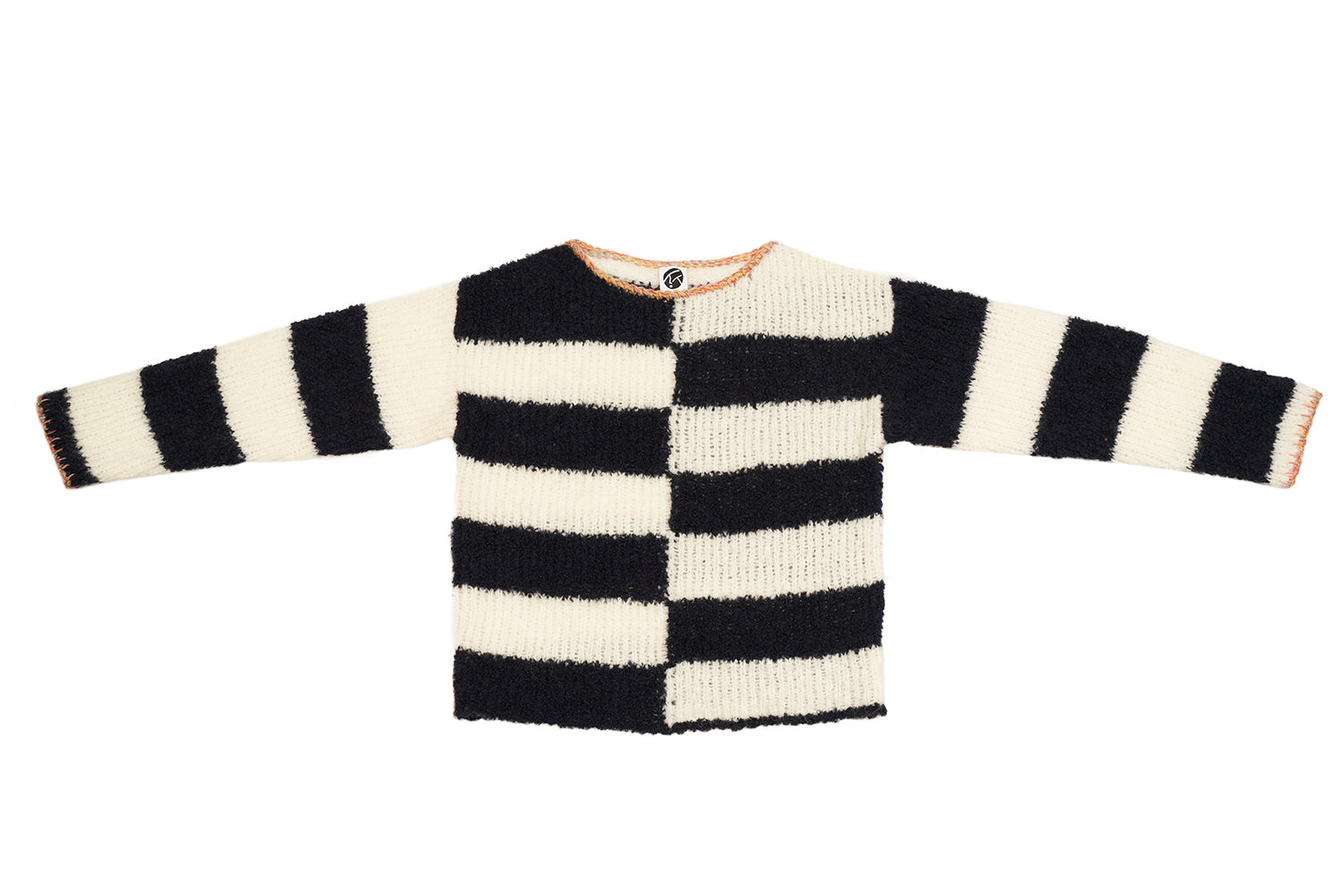 Snowy Stripe Oversized Pullover