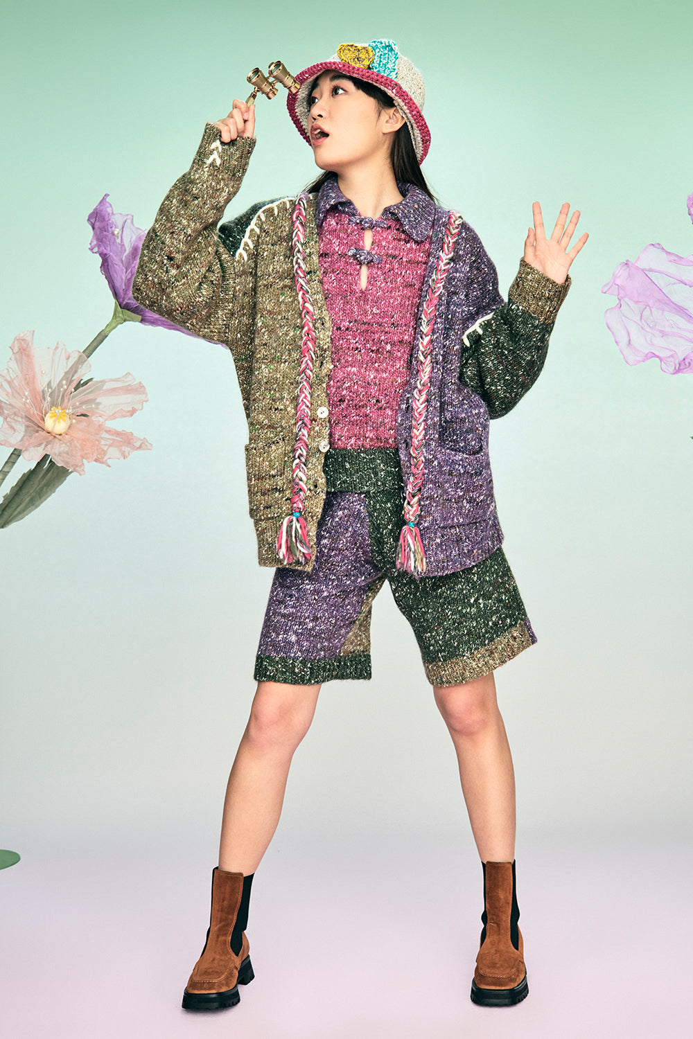 Cho Oversized V-neck Cardigan