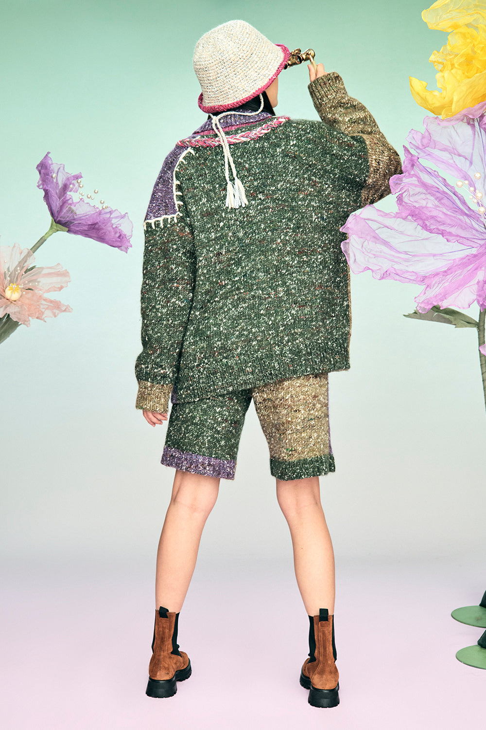 Cho Oversized V-neck Cardigan