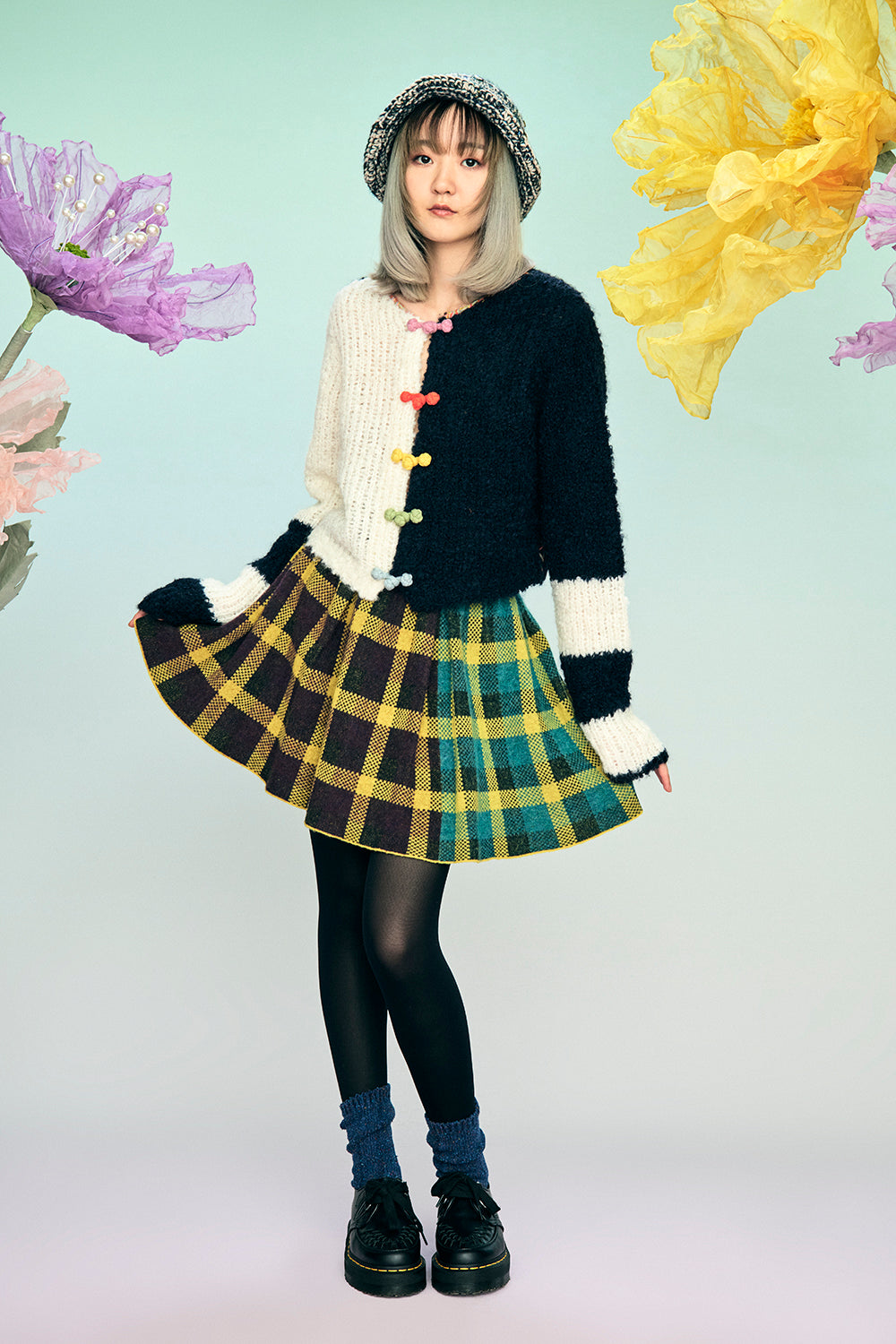 Bao Plaid Mini Skirt
