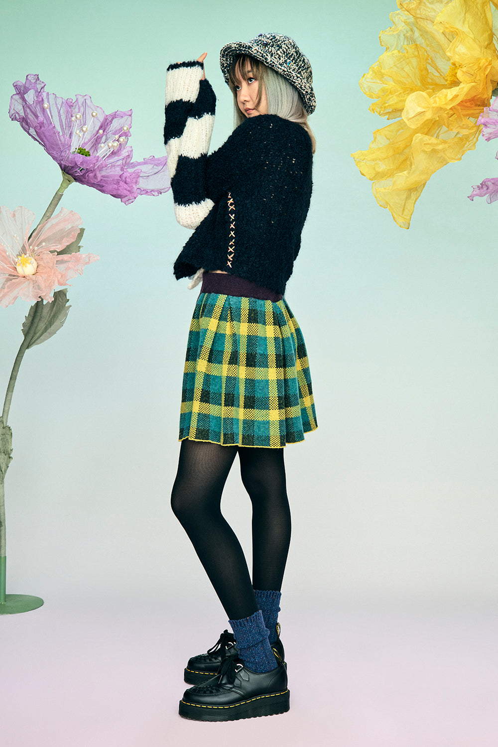 Bao Plaid Mini Skirt
