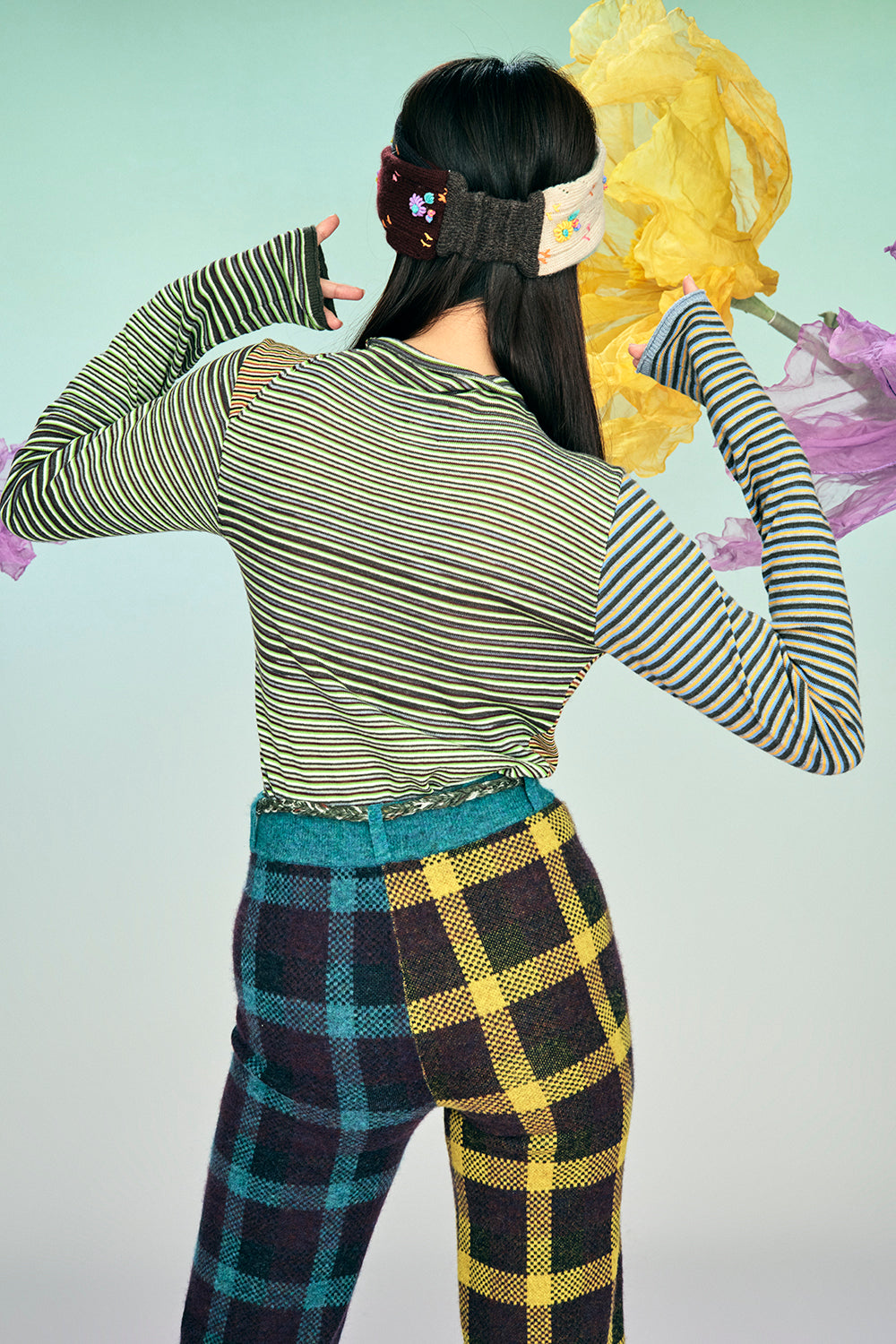 Cotton Microstripe Turtleneck