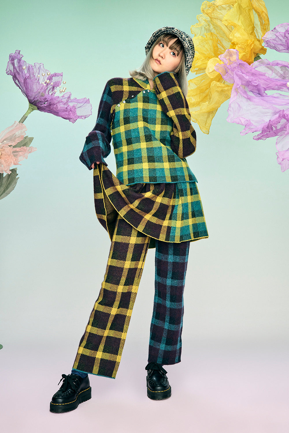 Bao Plaid Mini Skirt