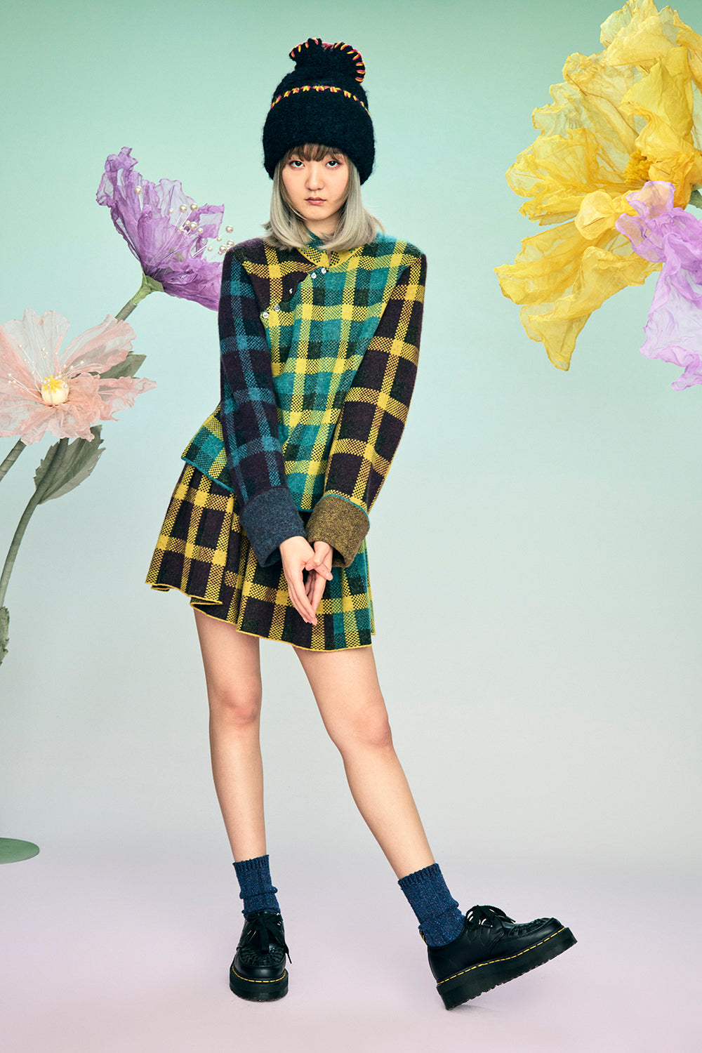 Bao Plaid Mini Skirt