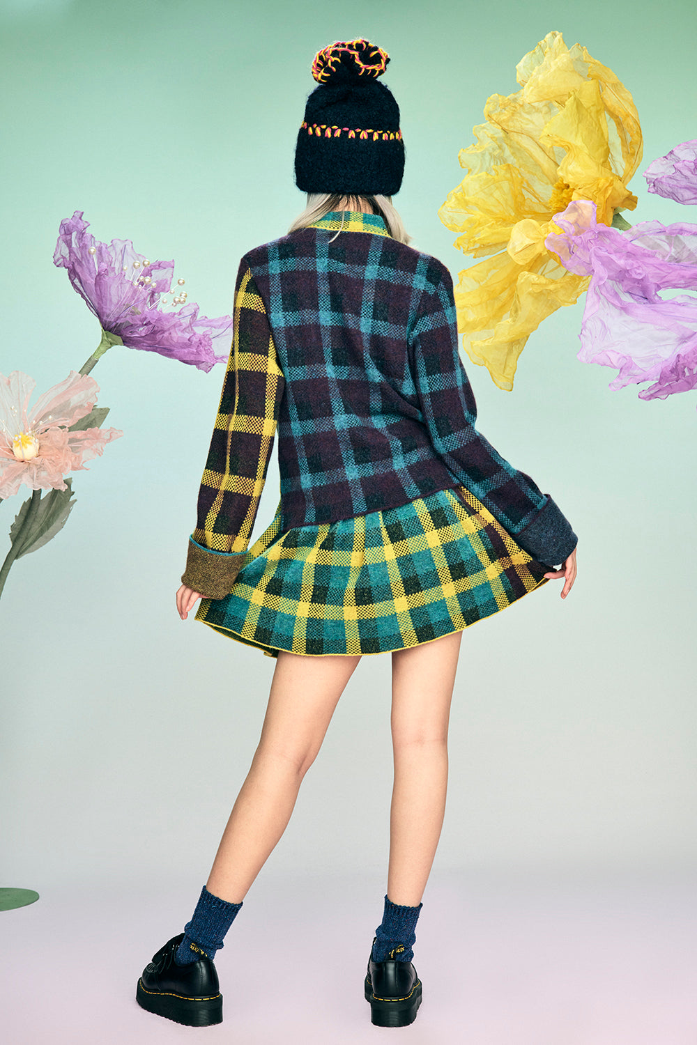 Bao Plaid Mini Skirt