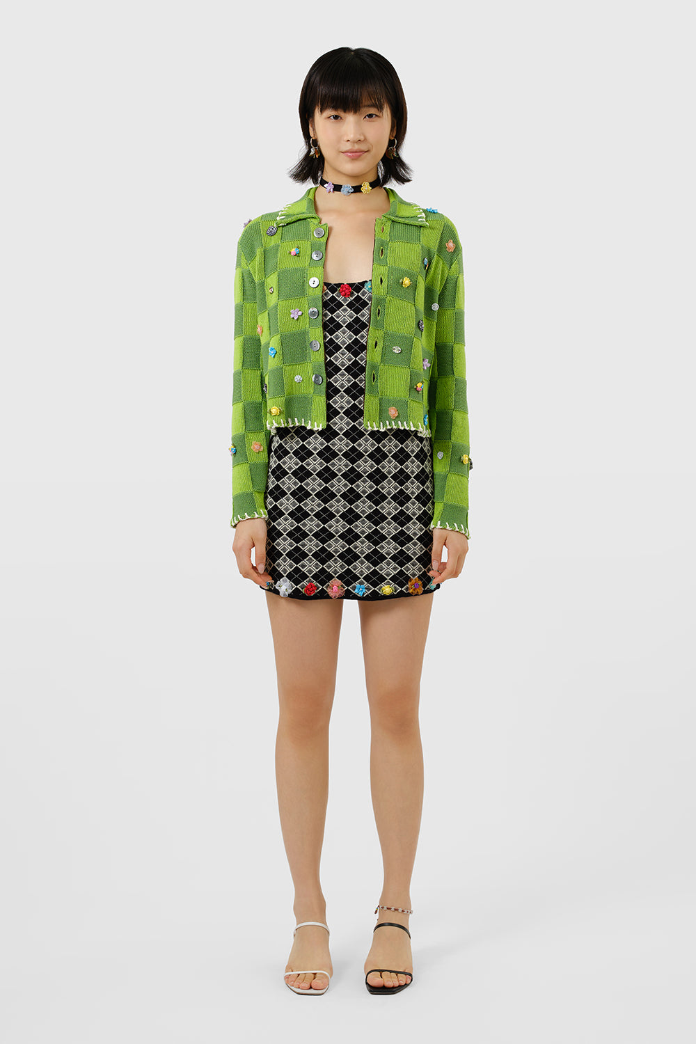 Argyle Strappy Mini Dress