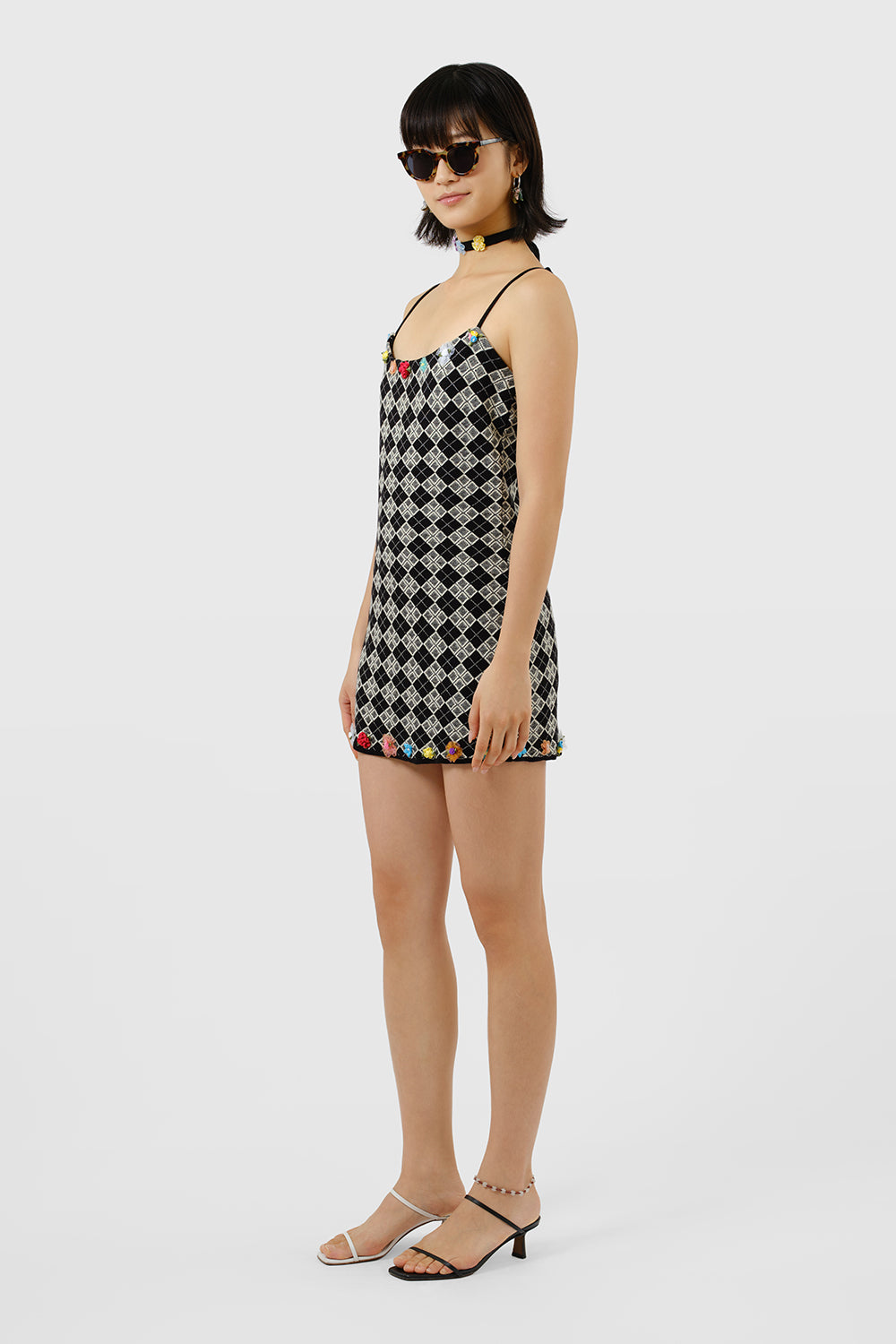 Argyle Strappy Mini Dress