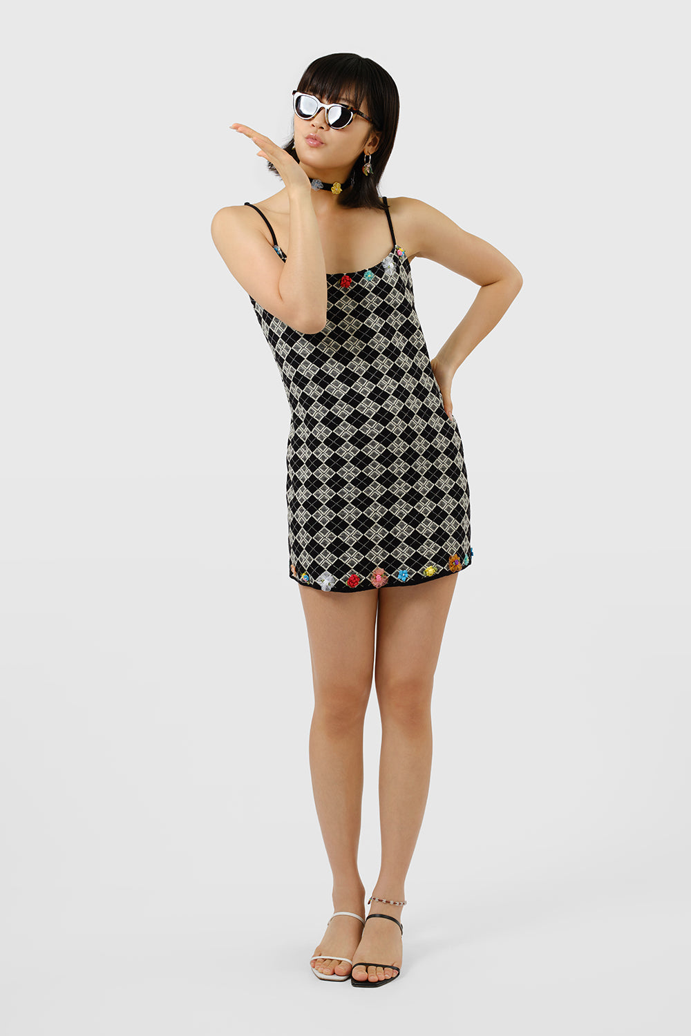 Argyle Strappy Mini Dress
