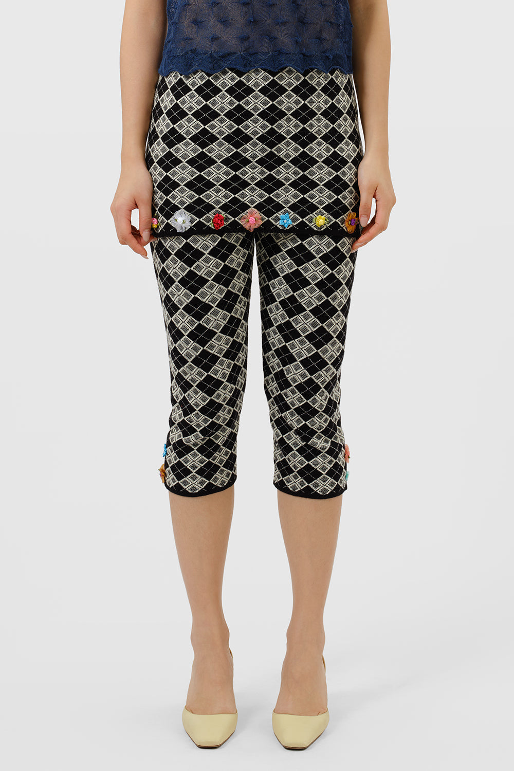 Argyle Mini Skirt over Pedal Pusher Set