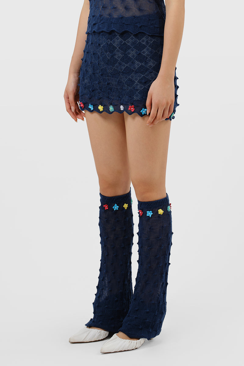 BorLor Legwarmers in Navy Gauzy Wool