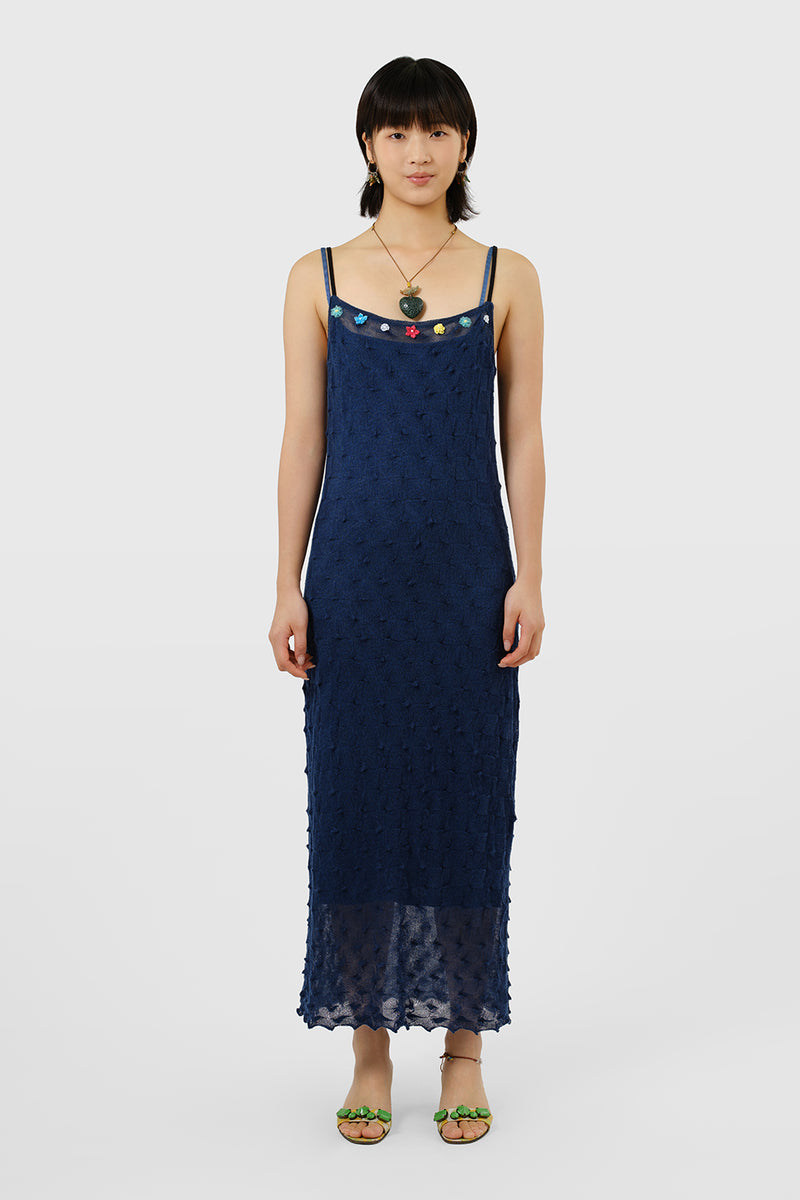 BorLor Cami Dress in Navy Gauzy Wool