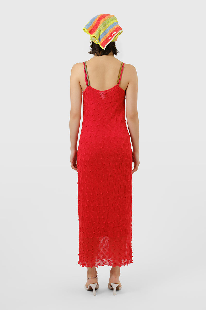 BorLor Cami Dress in Red Gauzy Wool