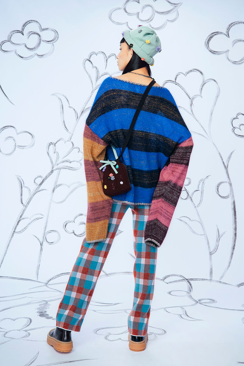 *2 colorways!!* Momo Stripe Oversized Pullover in Midnight and in Pink