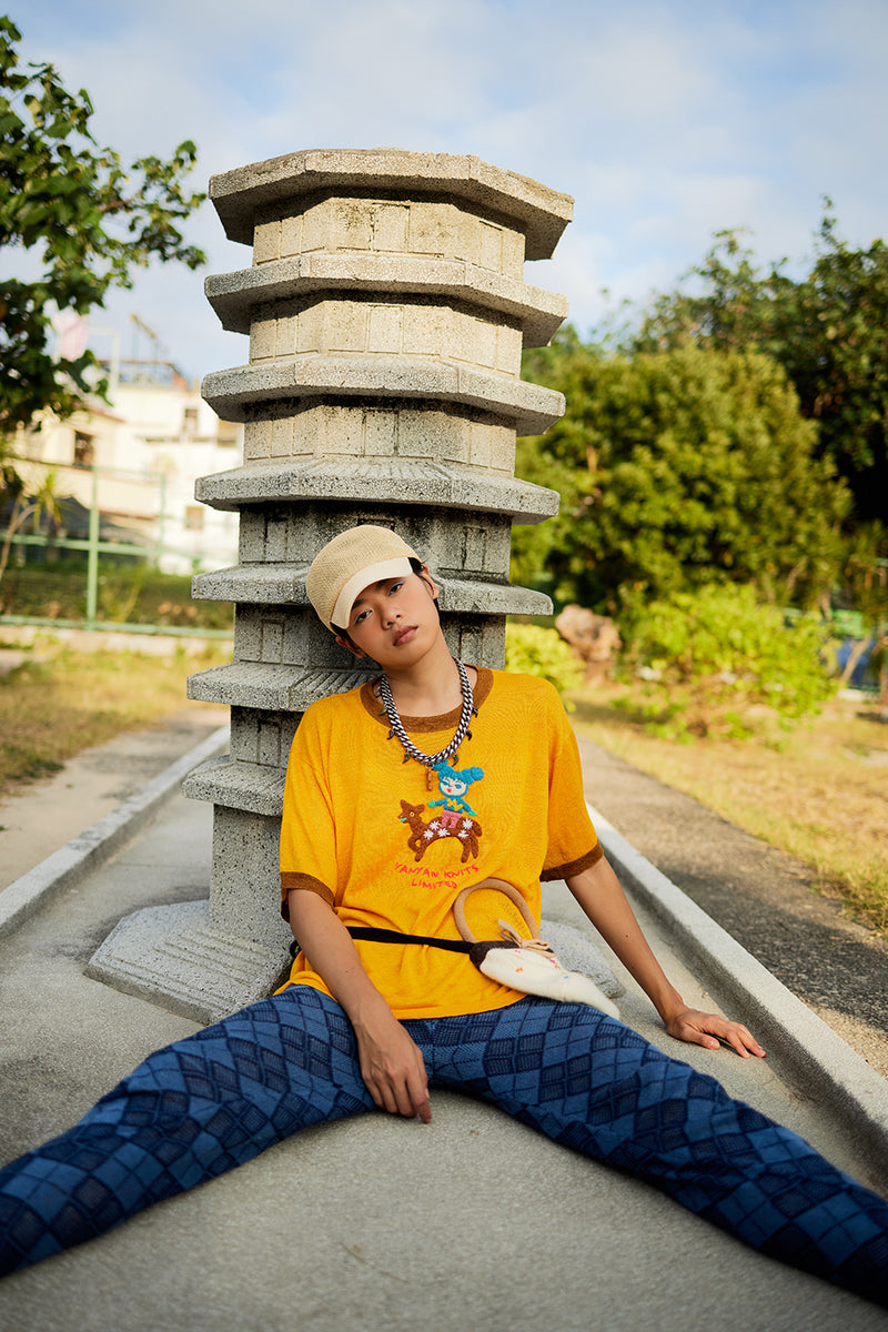 Campus Oversized Tee in Marigold Linen