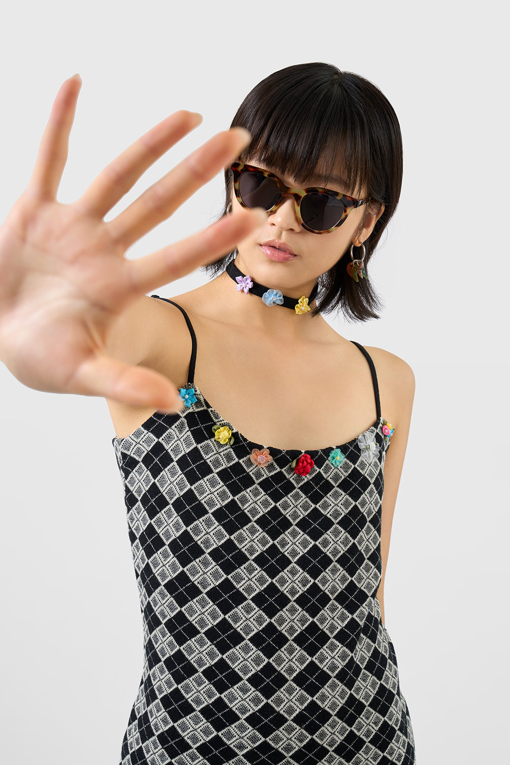 Argyle Strappy Mini Dress