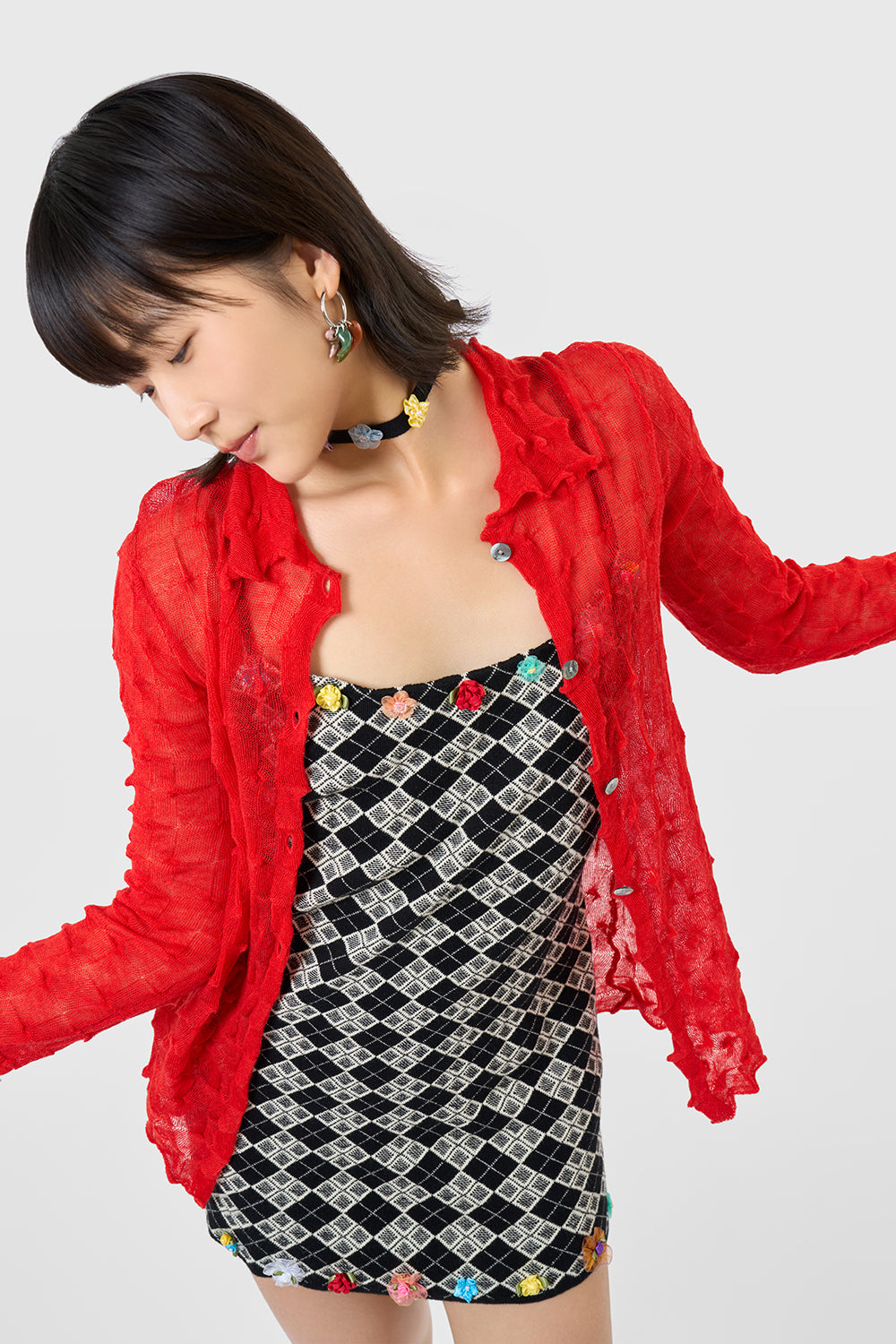 Argyle Strappy Mini Dress