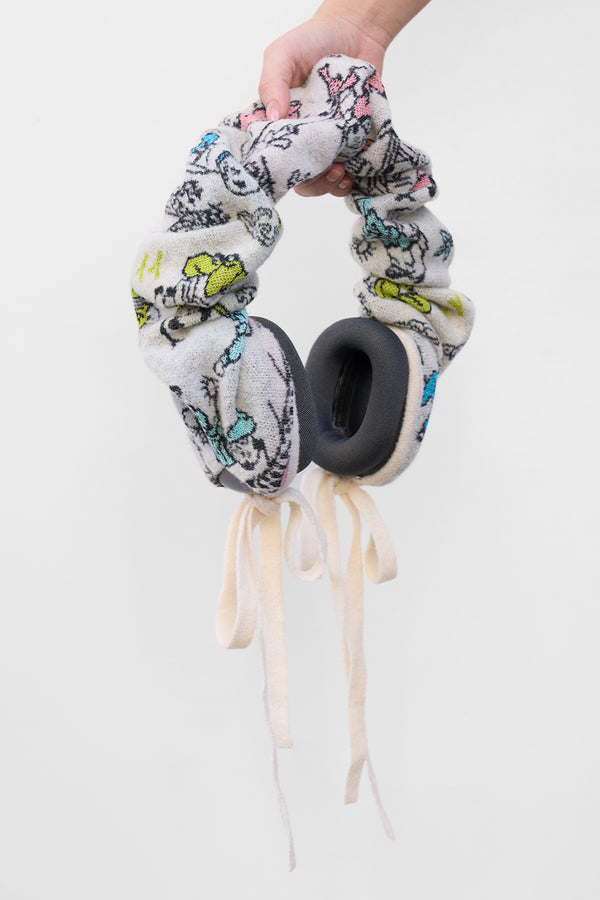 Laza Headset Cozy in Ivory Jacquard