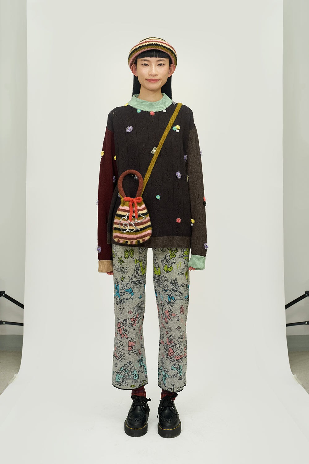 Ribbon Mock Neck Pullover