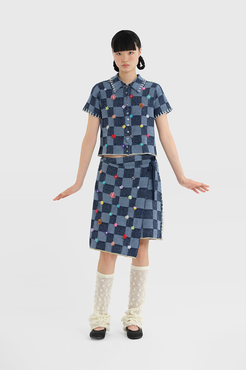 NEW IN!! Embellished Check SS Shirt