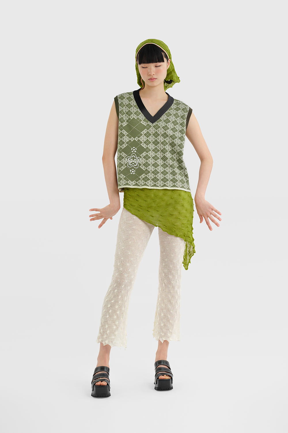 Argyle Oversized Vest