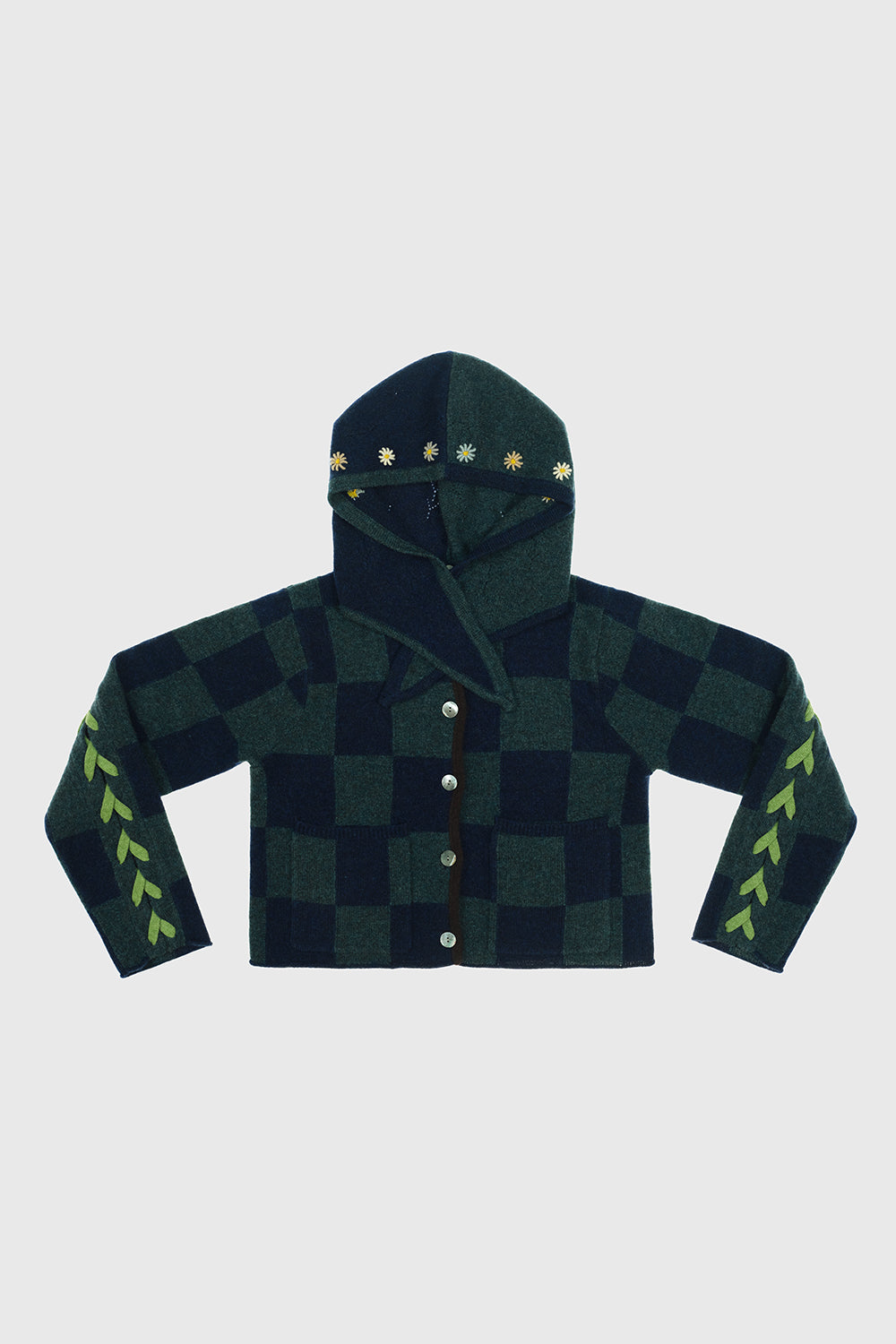 Daisy Check Boxy Jacket with Removable Hood