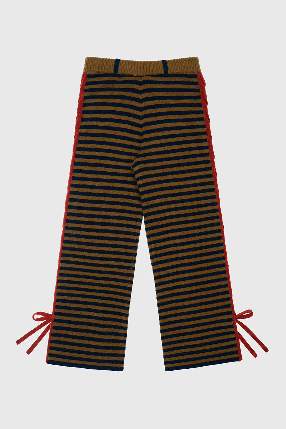 Wool Stripe Lace-Up Pant