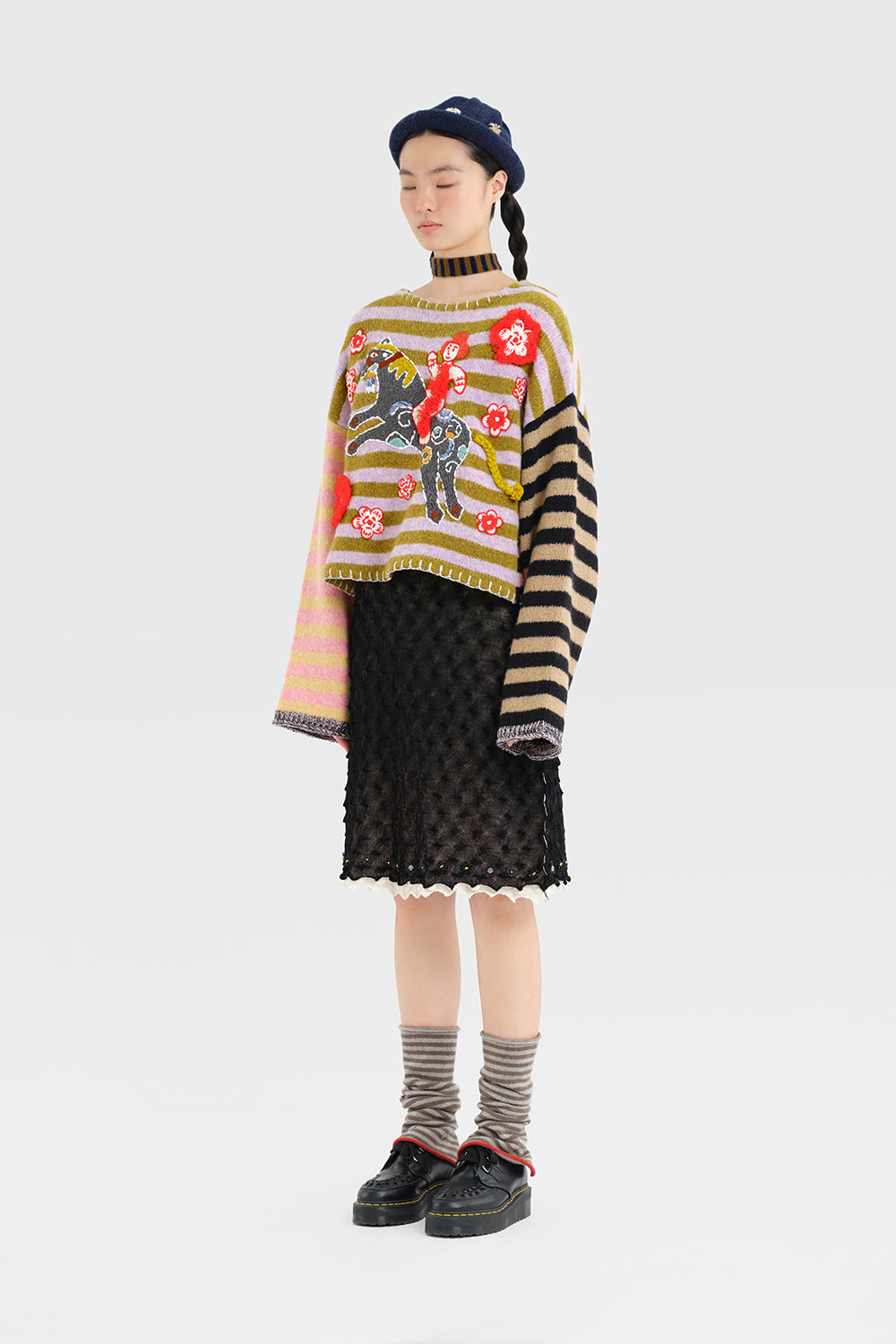 Wool Stripe Ankle Warmer