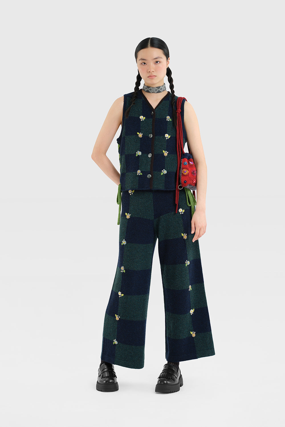 Daisy Check Oversized Pant