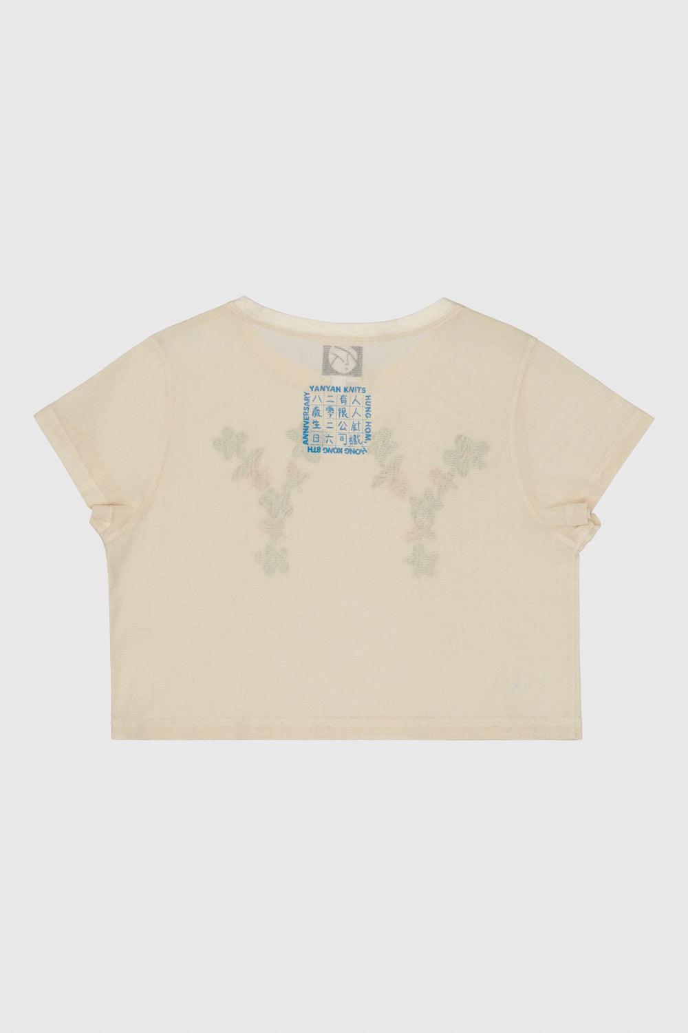 Floral "YY" Crop Mesh Tee (Yanniversary Limited Edition)