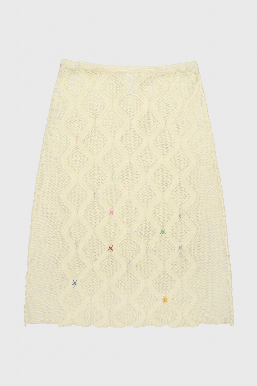 Lattice Midi Skirt with Lining