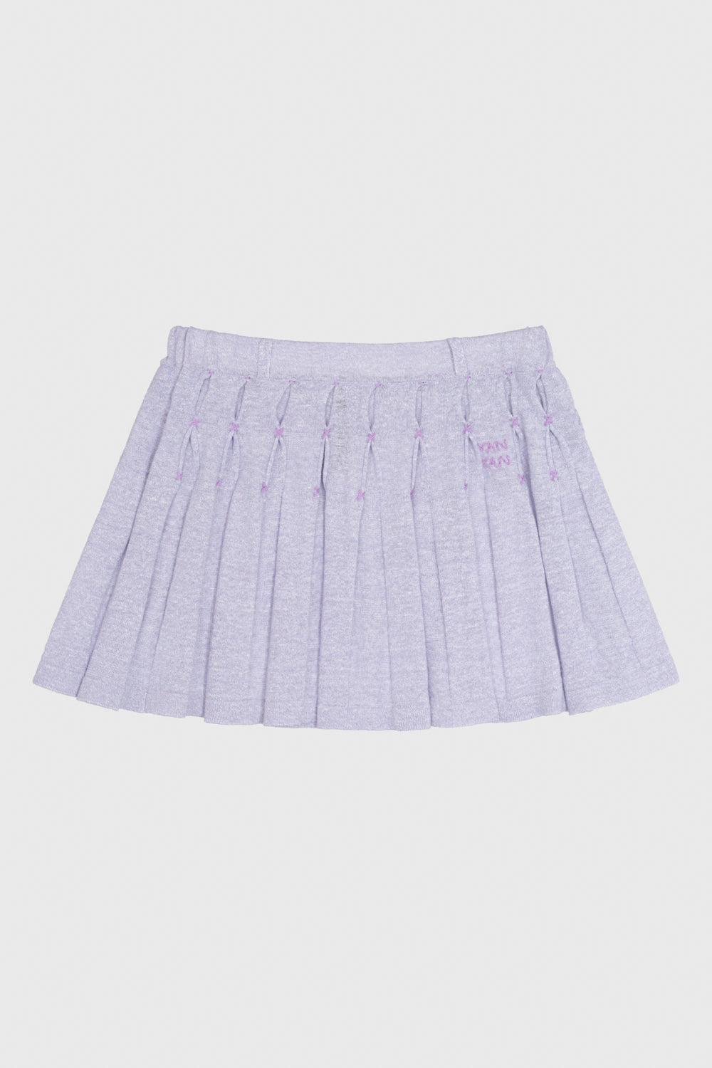 Snowflake Linen Pleated Mini Skirt