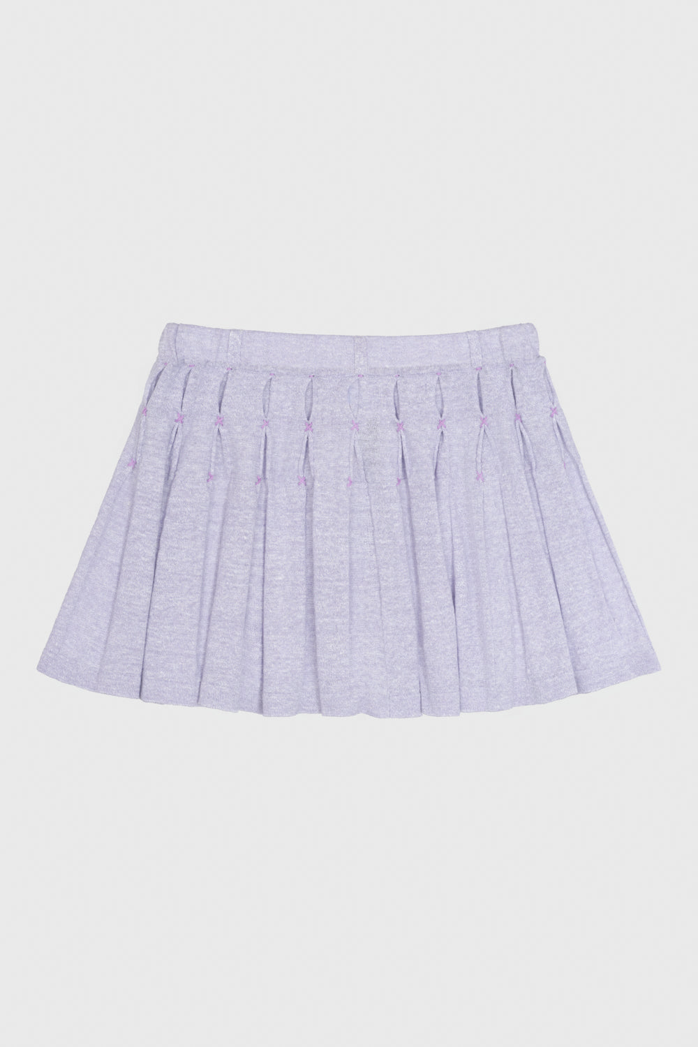 Snowflake Linen Pleated Mini Skirt