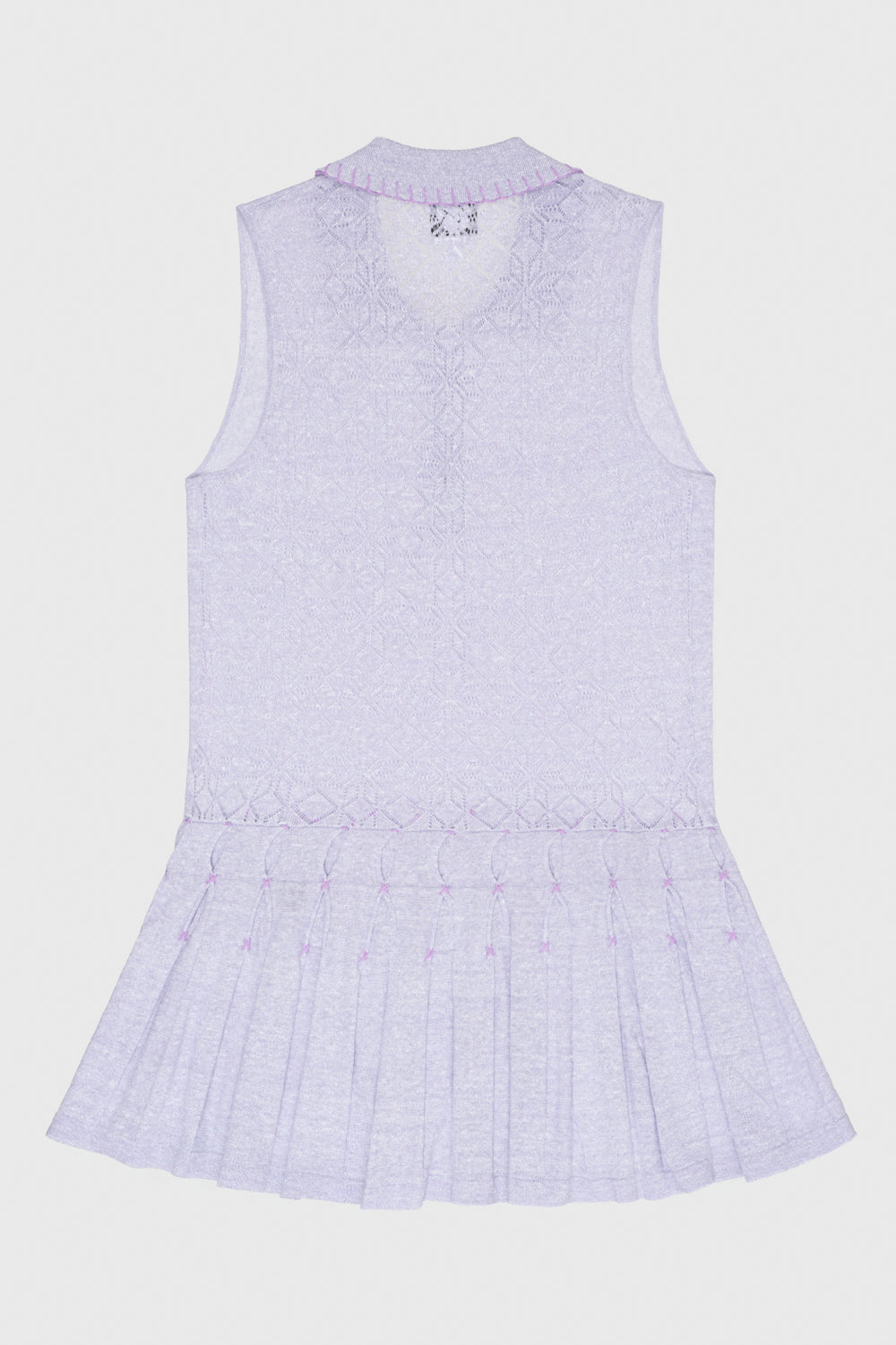 Snowflake Linen Sleeveless Polo Mini Dress