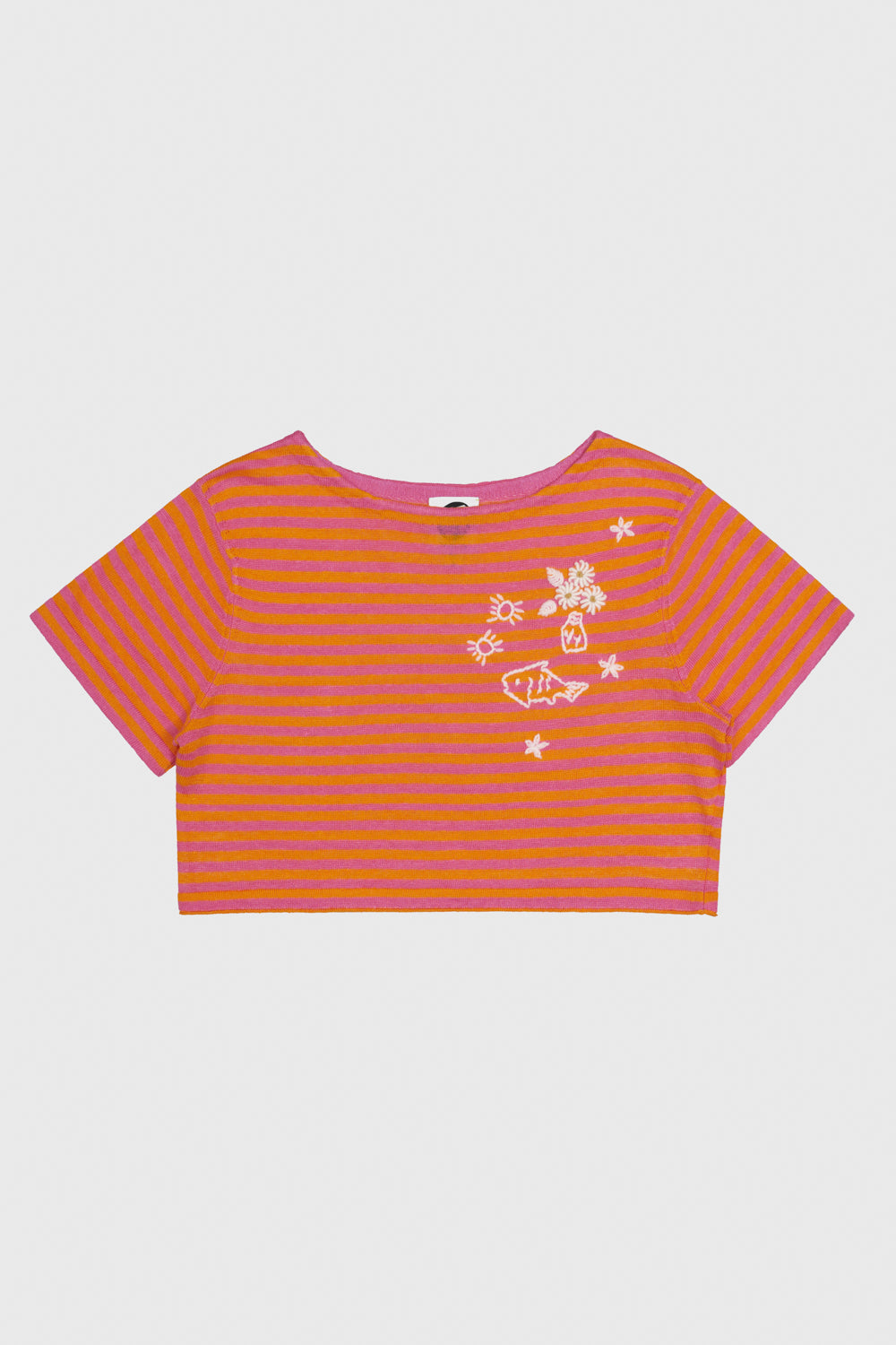 Daisy Linen Stripe Crop BB Tee