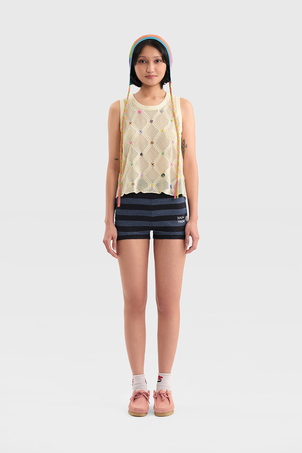 Daisy Linen Stripe Booty Short