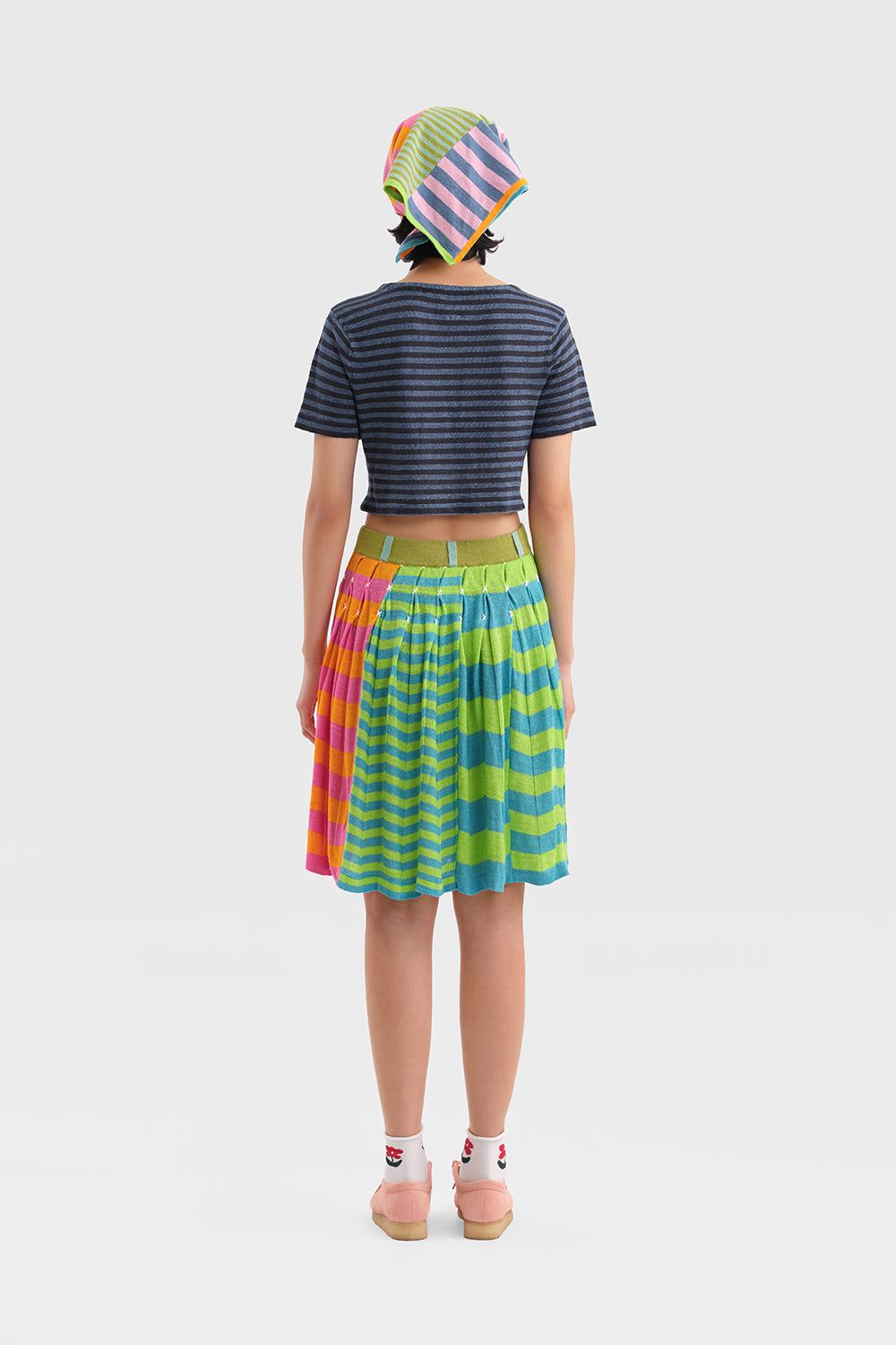 Daisy Linen Stripe Crop BB Tee