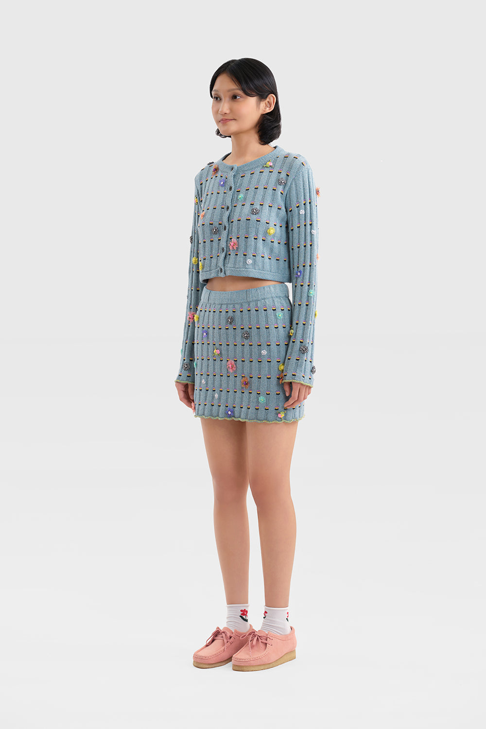 Dotty Rib Mini Skirt
