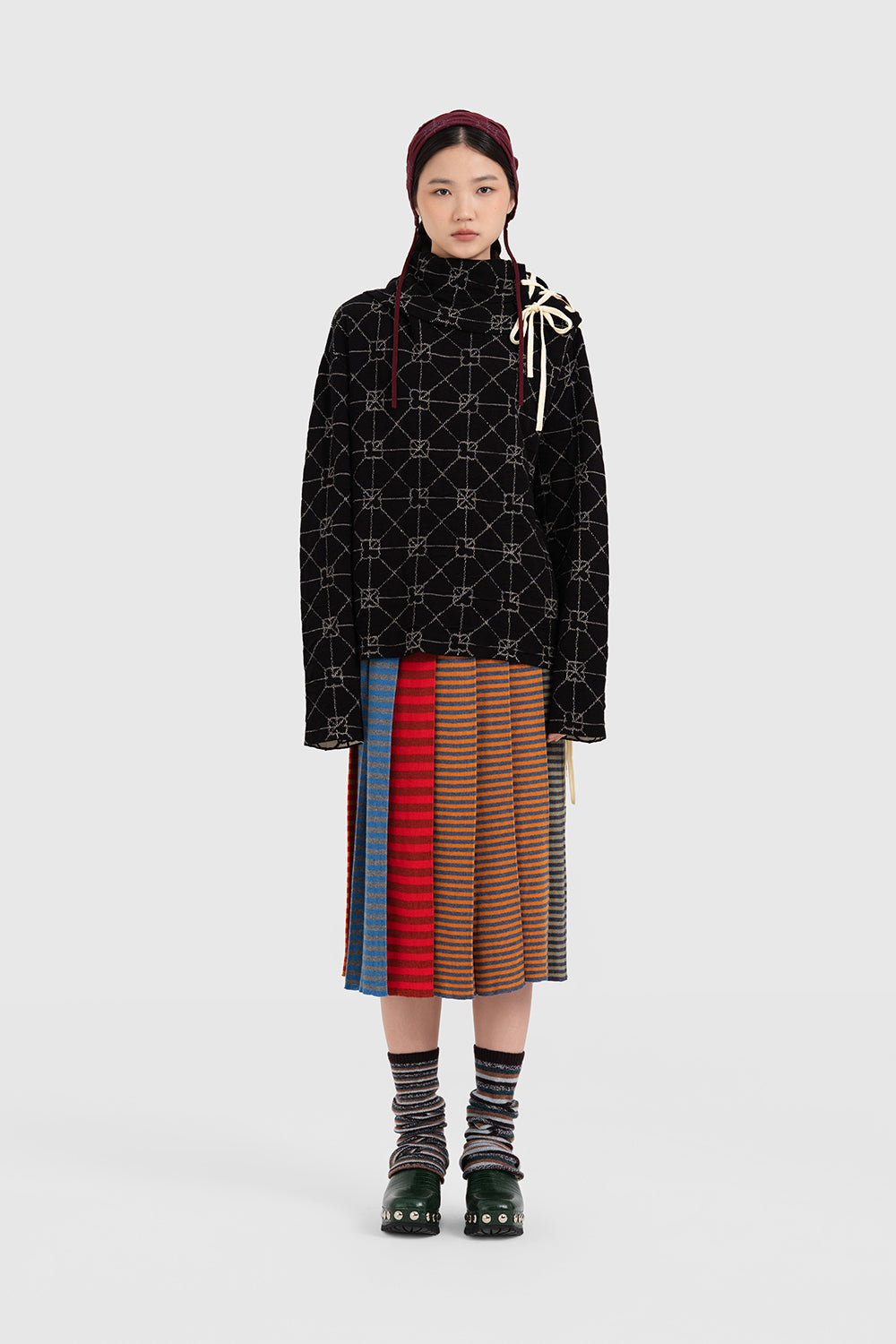 June Lace Up Funnel Neck Pullover