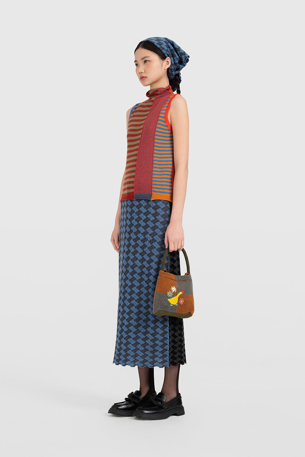 Mismatched Stripe Mockneck Tank